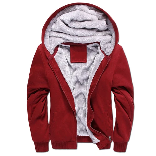 Men's Fleece Hoodie Warm Full Zip Sherpa Lined Hooded Sweatshirt Winter Jacket - Picture 5 of 18