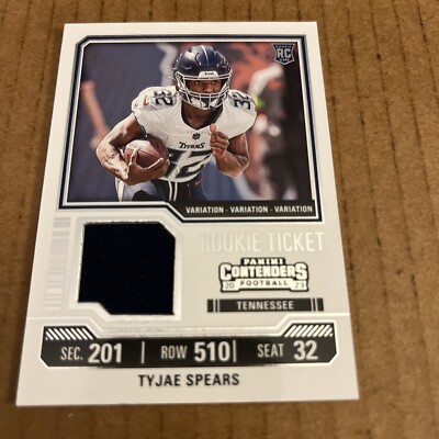 2023 Contenders JSY PATCH VARIATION Tyjae Spears RC #TS36V Titans Football (e7)