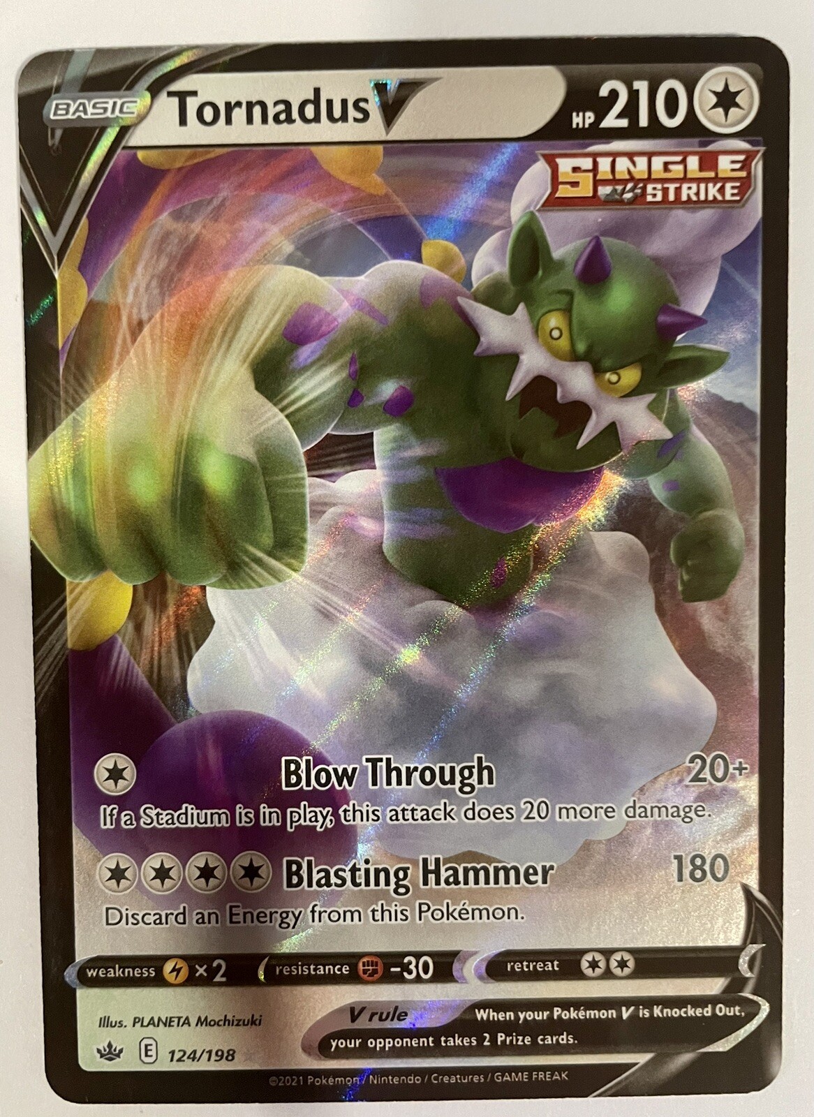 Pokémon TCG Tornadus V Chilling Reign 124/198 Holo Ultra Rare Near Mint
