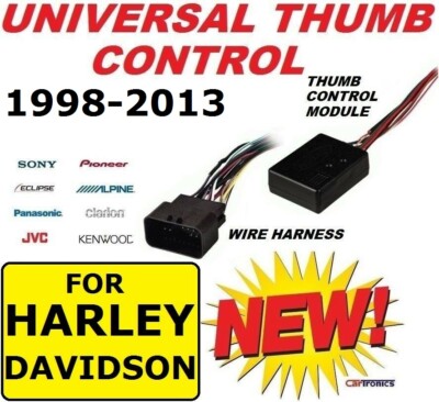 FITS 98-2013 HARLEY  RADIO STEREO THUMB CONTROL INTERFACE ADAPTER MODULE HARNESS