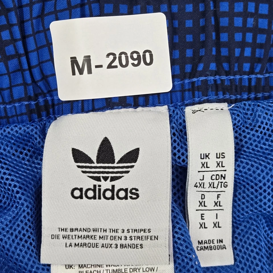 Adidas мужчин купальный костюм шорты XL синий футбол сундуки логотип трилистник геометрический карман - Изображение 2 из 4