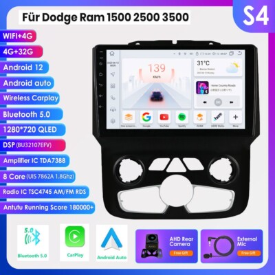 9''Android 12 Autoradio GPS SAT Navi DAB DSP Carplay für Dodge RAM 1500 2500 3500