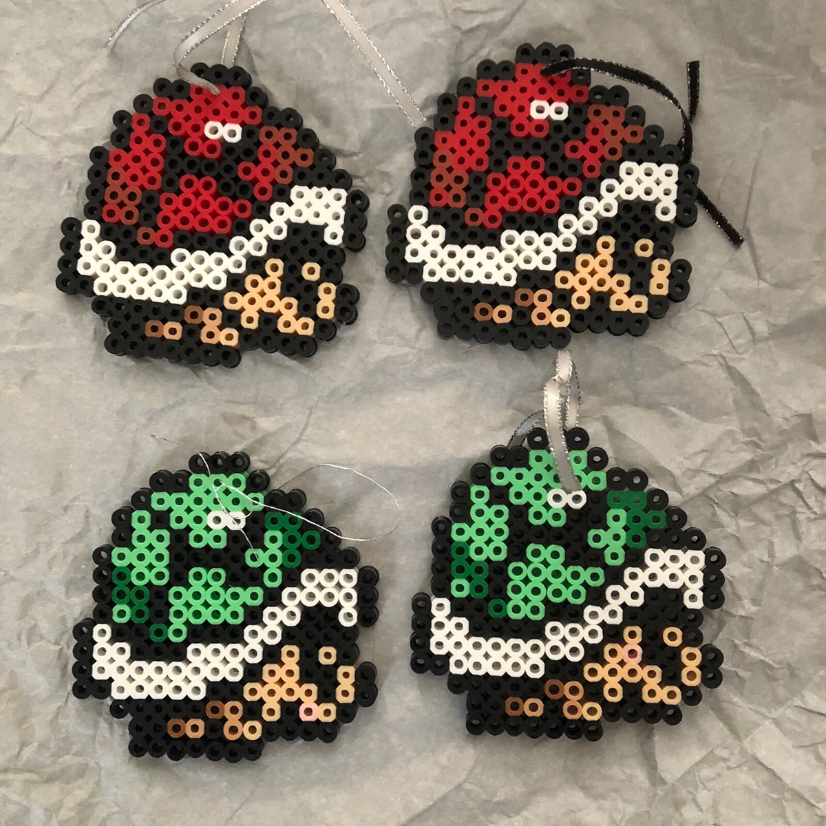 Super Mario Bros Green Red Shell Koopa Ornament Perler Beads