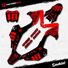 Black & Red Smokin Racing Graphics kit fits Honda CRF110 2013-2018 Decal 13-18