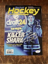 Macklin Celebrini Signed Beckett Magazine JSA Coa Autographed San Jose Sharks