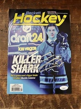 Macklin Celebrini Signed Beckett Magazine JSA Coa Autographed San Jose Sharks