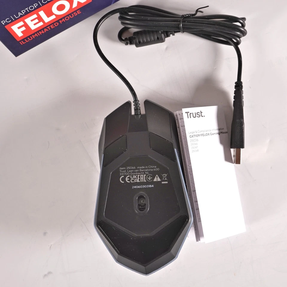 Trust Gaming White FELOX Wired RGB Programmable Mouse New & Sealed - Image 3 of 4