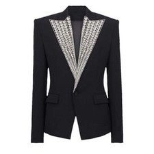 Crystal Lapel Suit Blazer Women