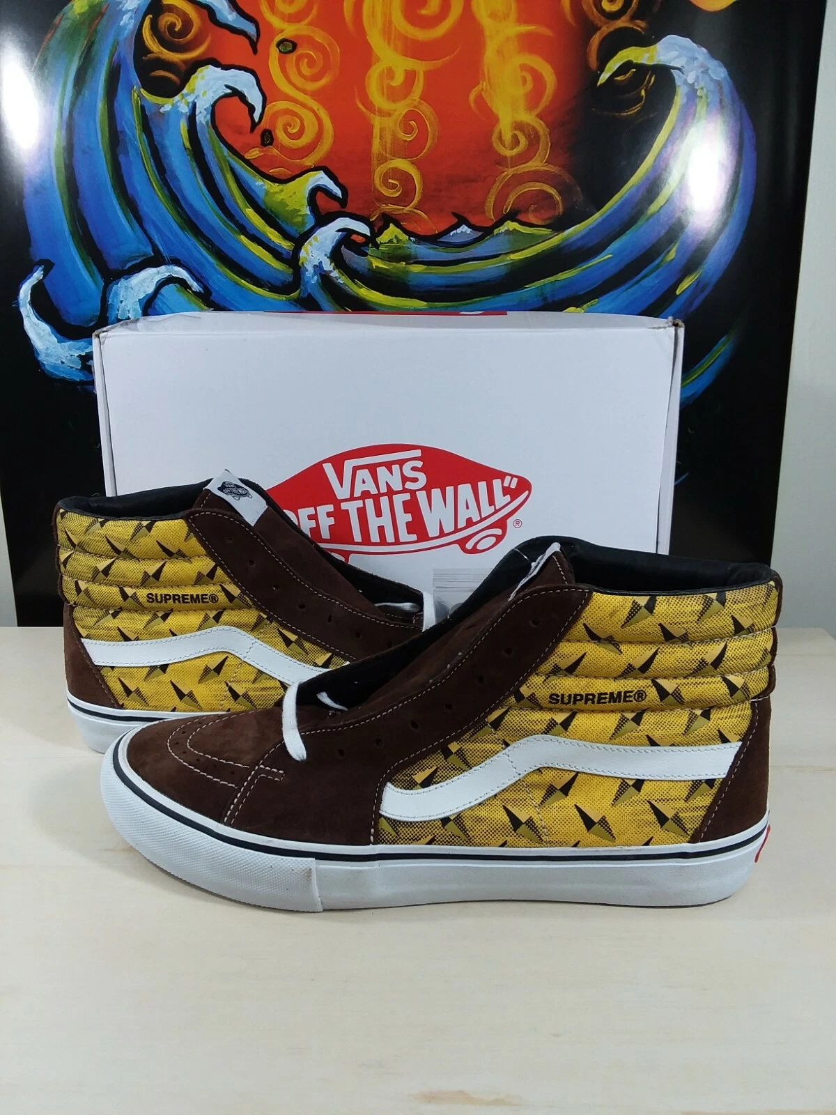 Vans Sk8 hi Pro X Supreme « plaque diamant » marron livraison RAPIDE !