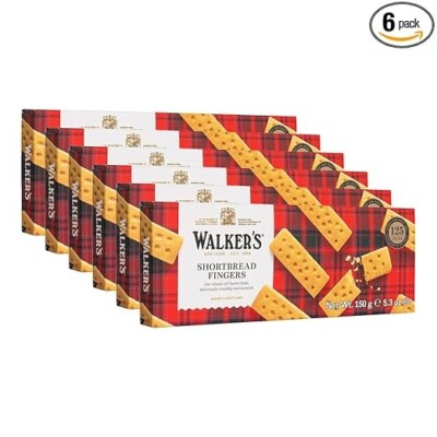 Walker s All-Butter Shortbread Fingers - 8-Count Box (Pack of 6) - Authentic Sho