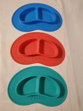 NUBY Sure Grip Miracle Mat Lot of 3 Silicone 2 Compartment Tray Dishwasher safe