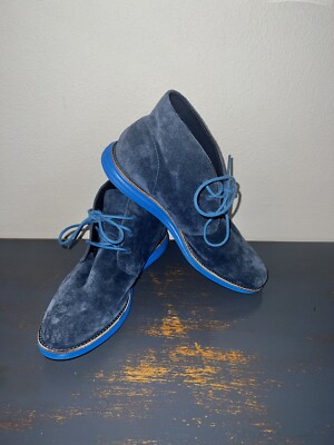 Cole Haan Lunargrand Chukka Boot Blue Suede Womens 8. Worn  display picture 3