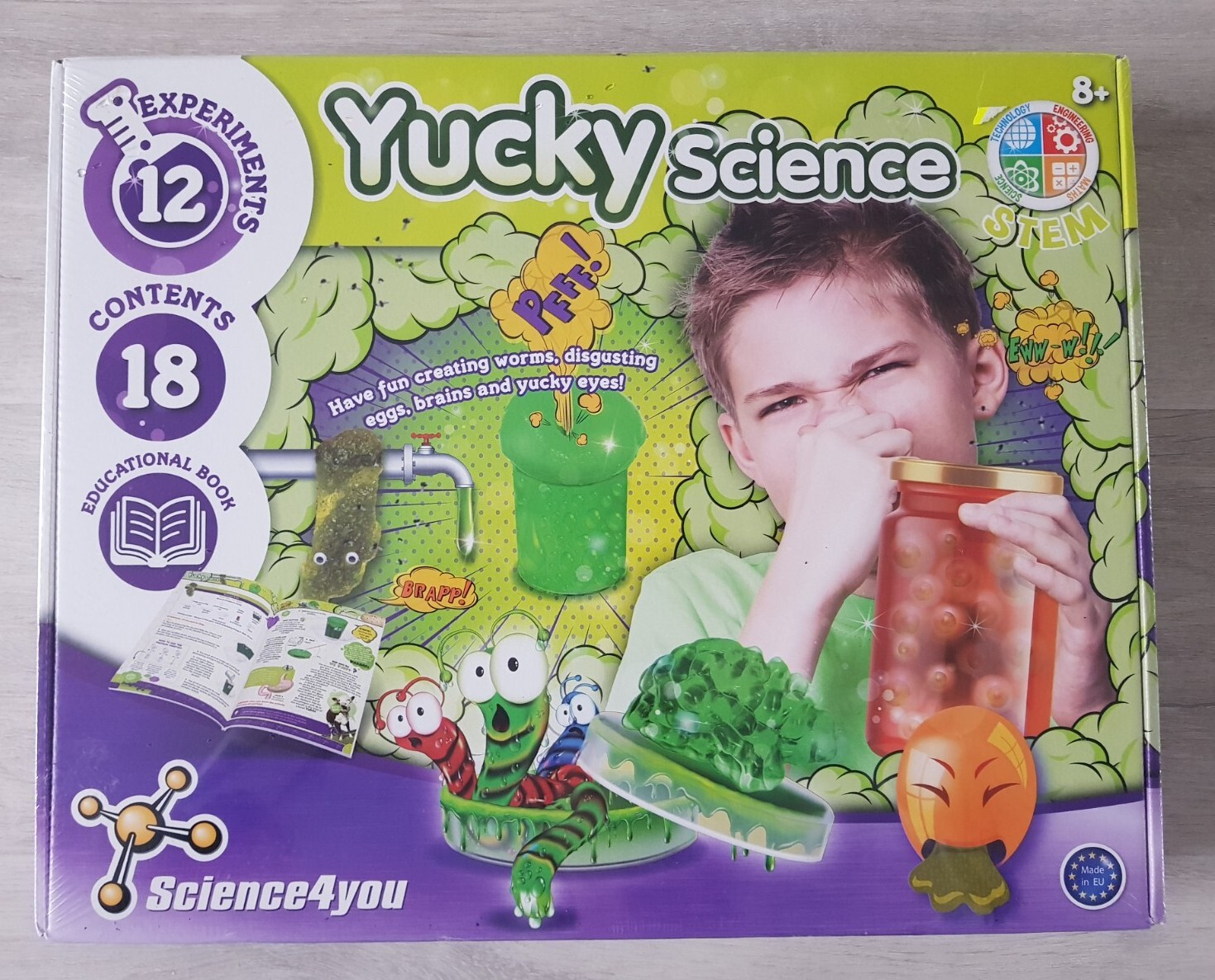 YUCKY SCIENCE - EDUCATIONAL SCIENCE KIT WITH 12 EXPERIMENTS GAME - SCIENCE 4 YOU