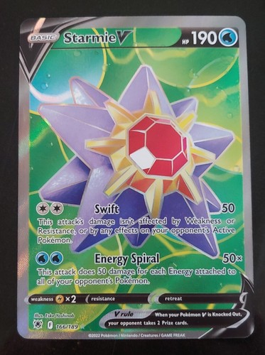 ⭐ Pokemon Starmie V Astral Radiance Full Art Ultra Rare 166 Water Type 190 HP NM