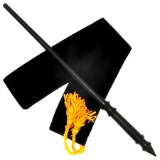 13.5" Hand Turned Mahogany Wood Lucius Magic Wand Wizard Wicca w/Free Velvet Bag