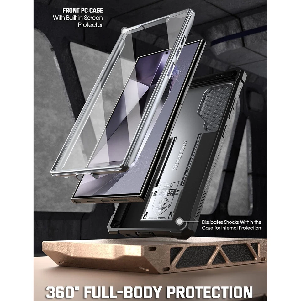 For Samsung Galaxy S24 Ultra Case Poetic Built-in Screen Kickstand Rugged Cover - Image 3 of 4