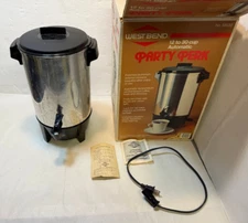 Vintage West Bend Party Perk Large Coffee Pot Maker #58030 w/ Box Tested