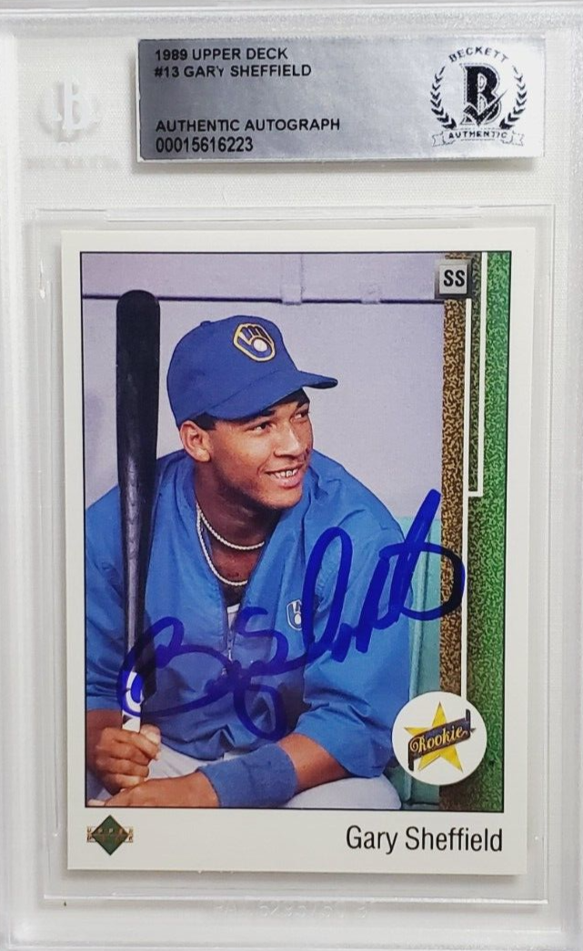 1989 Upper Deck 13 Gary Sheffield Signed Rookie Card Autograph RC