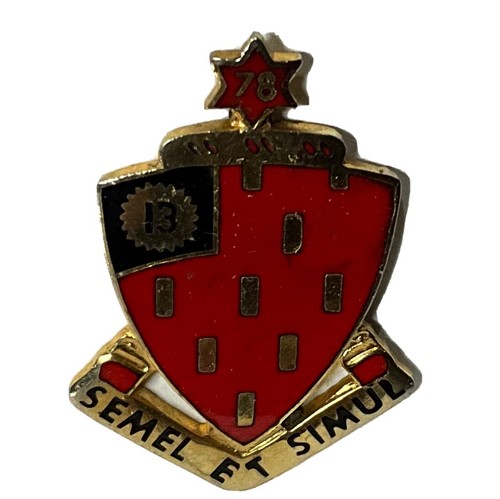 US Army 78th Field Artillery Unit Crest Insignia “Semel Et Simul” Lapel ...