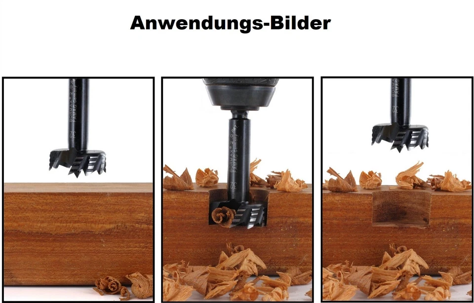 Forstnerbohrer Forstnerbohrer-Set Ø 15 - 35mm mit Rundschaft Holzbohrer-Set - Bild 3 von 4