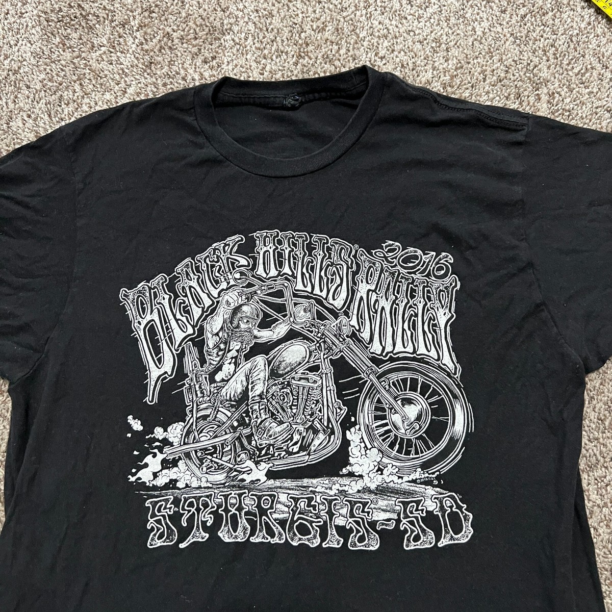 Sturgis Motorcycle Black Hills Rally 2016 Black T Shirt Medium 