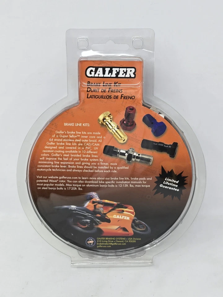 Kit de linha de freio dianteiro Galfer 1998-2004 Aprilia ETV1000 Caponord FK003D619F - NOVO EM FOLHA - Imagem 2 de 4