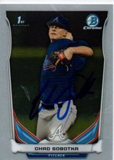 Chad Sobotka Atlanta Braves 2014 Bowman Chrome Rookie Signed Card