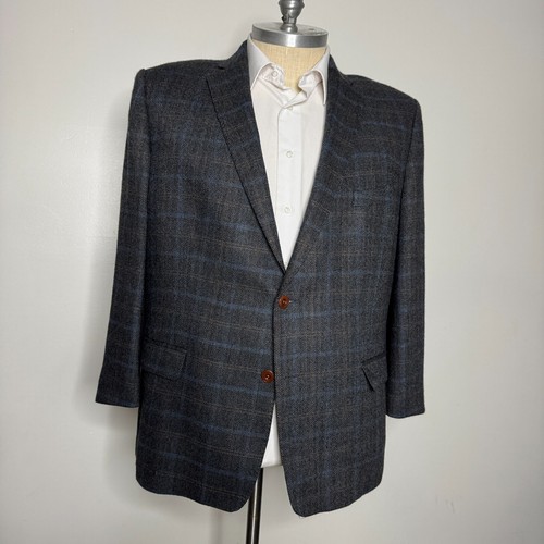 Magee Mens 50R Blazer Brown Herringbone Sport Coat Jacket Wool Classic Fit Tweed
