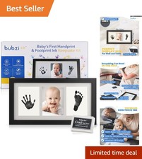 Captivating Black Keepsake Frame for Baby Handprints Footprints - Easy Setup