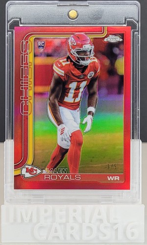 2025-26 Topps Chrome #337 Jalen Royals 3/5 True Red Color Match Rookie Chiefs RC