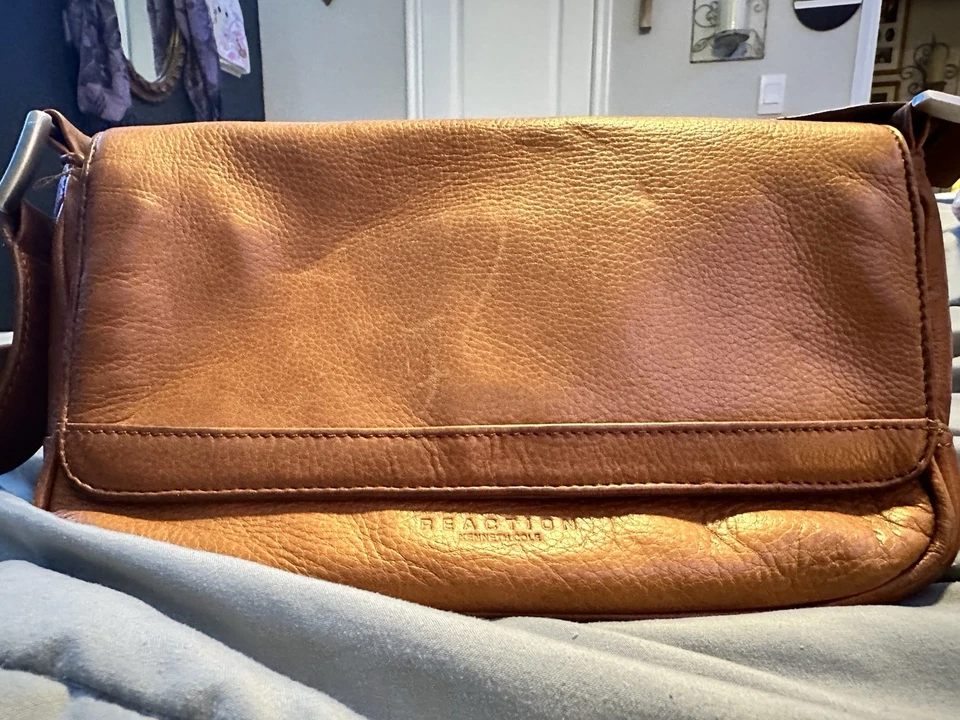 Kenneth Cole Reaction Brown Tan Handbag Purse - Image 3 of 4