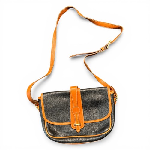 Vtg Dooney Bourke Crossbody Black Handbag Equestrian Purse All Weather Leather - Picture 2 of 10