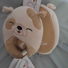 Squishmallow Brock the Bulldog slippers kids 11/12 new with tags