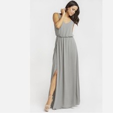 Show Me Your Mumu Kendall Sz Large Steel Blue Bridesmaid Lined Maxi Dress
