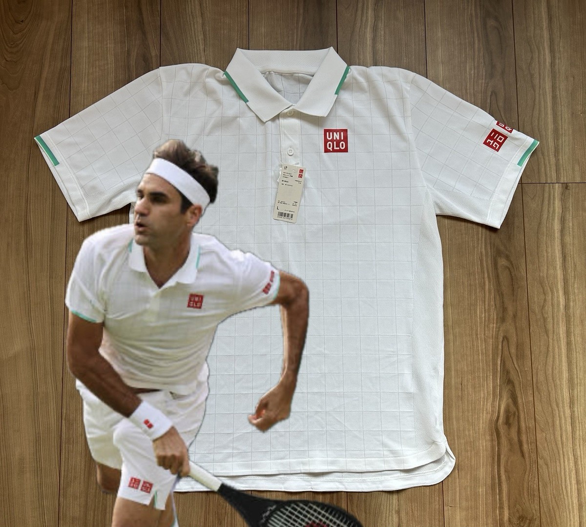 NWT : Roger Federer UNIQLO 2021 Wimbledon Shirt size:M (JPN