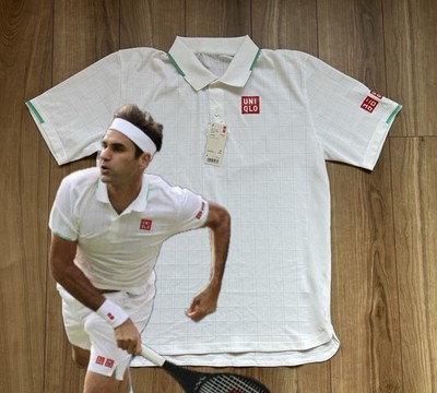 NWT : Roger Federer UNIQLO 2021 Wimbledon Shirt size:M (JPN L) RF
