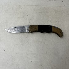 C.I. 400 Stainless Pocket Knife Vintage Japan Engraved Blade Deer Scene