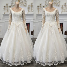 Long Seeveless Wedding Dresses White Ivory A Line Vintage Bridal Ball Gowns