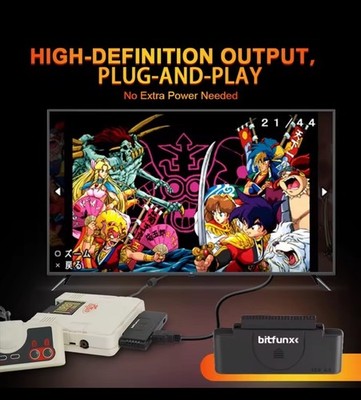 Bitfunx HDMI PCE Converter Adapter PC ENGINE CORE GRAFX 1 & 2 RGB To 1080p Input
