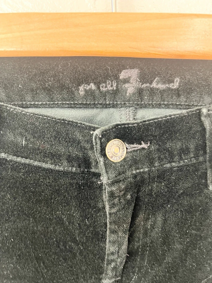 7 For All Mankind Bootcut Pants Velvet Chocolate Black Sz28 6 Low-rise 5 pocket - Image 3 of 4