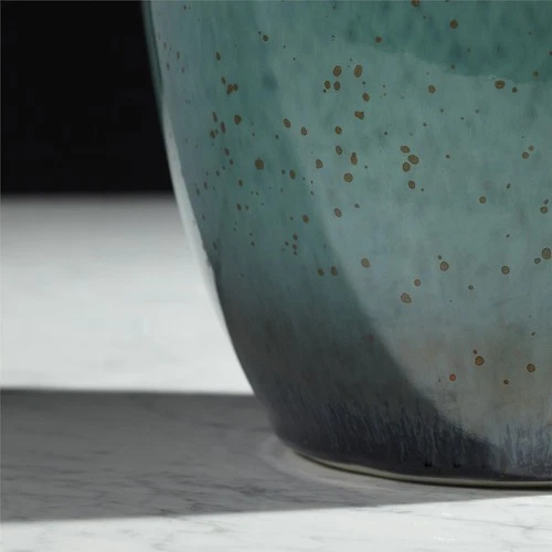 Turquoise Glazed Ceramic Vase-Traditional Elegance - Picture 5 of 6