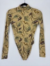 Adriana Iglesias Cheetah Leopard Novelty Animal Print Bodysuit - Size 36