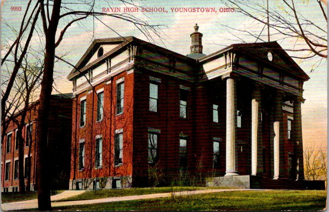 Vintage Postcard 1910 Rayin High School Youngstown Ohio