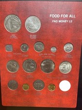Rare FAO Money Panel 12 Red 15 coins Food Agriculture United Nations  Egypt
