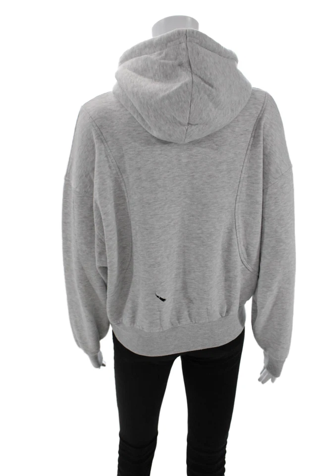 Zara Women Pullover Hoodies Gray Drawstring Long Sleeve Size S - Image 3 of 4