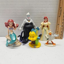 Disney LITTLE MERMAID PVC Figure Lot - Princess Ariel Ursula Scuttle Flounder