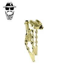 ORIGINAL LOWRIDER 12" Straight 1" Gold Suspension Retro FULL Flat Twisted Fork