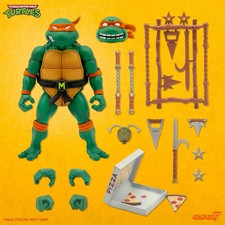 SUPER 7 ULTIMATES TEENAGE MUTANT NINJA TURTLES MICHELANGELO 7  FIGURE TMNT  NEW