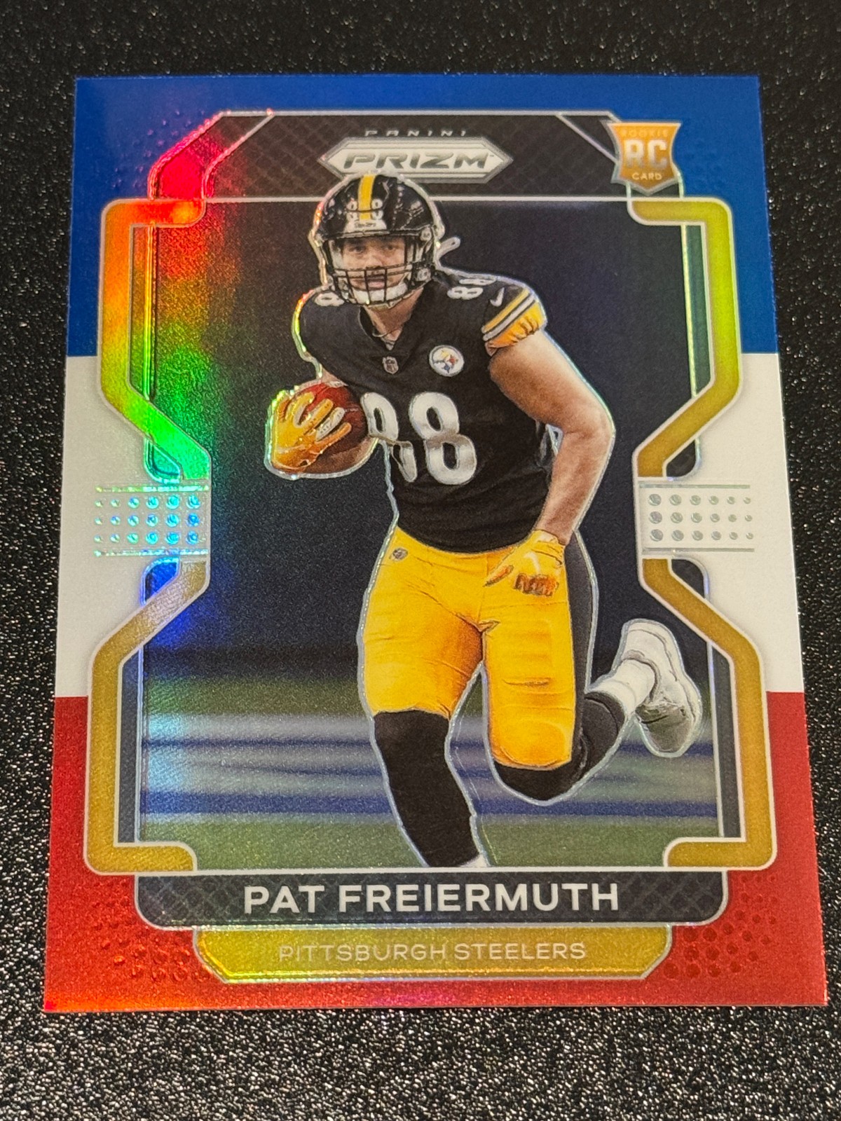 2021 Panini Prizm Rookie Red White & Blue Prizm Pat Freiermuth #362 Rookie RC