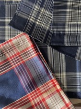 Vintage French New Old Stock Boxed Set 4 Checked Satin Scarves Neckerchief c1950